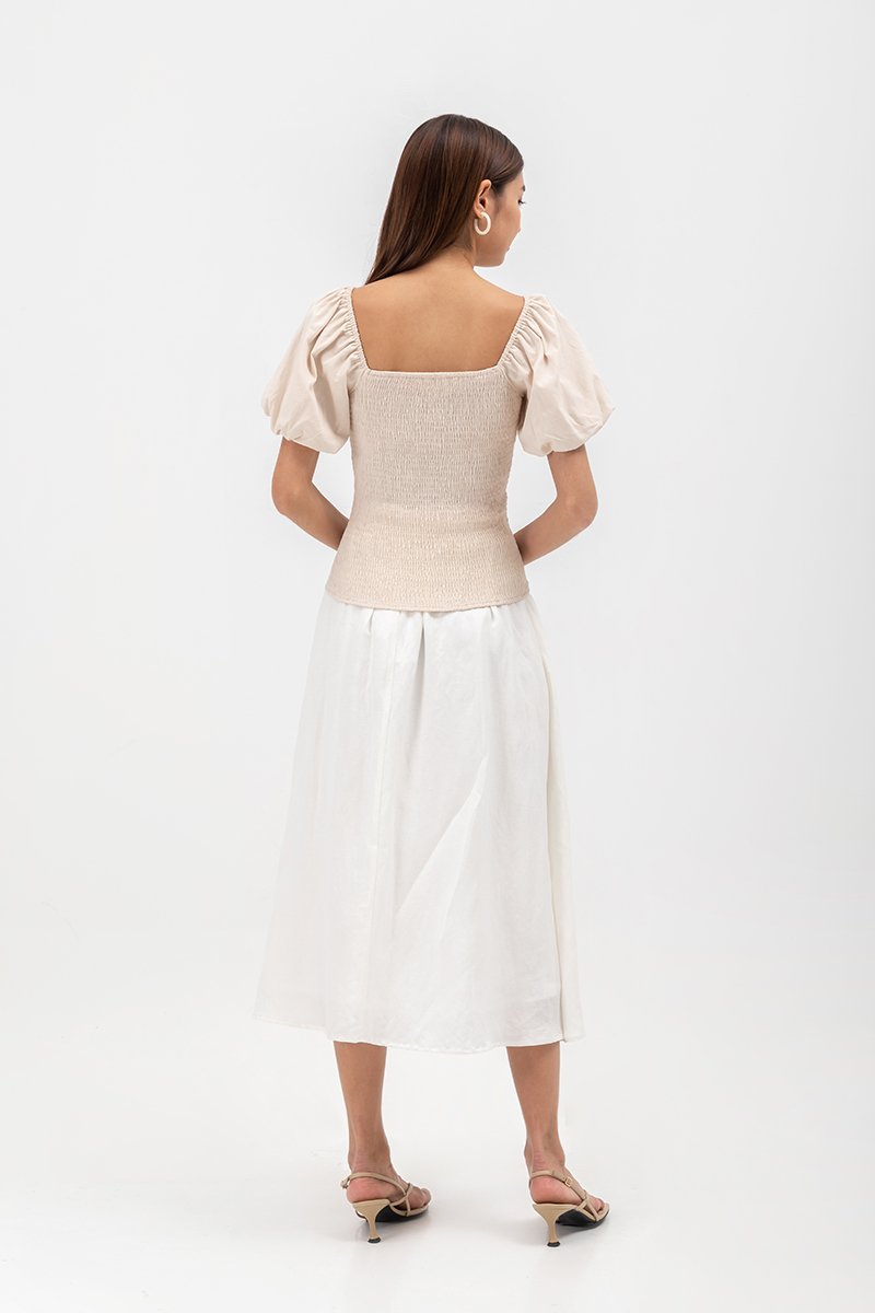 AMAELIA PUFF SLEEVE SMOCKED TOP