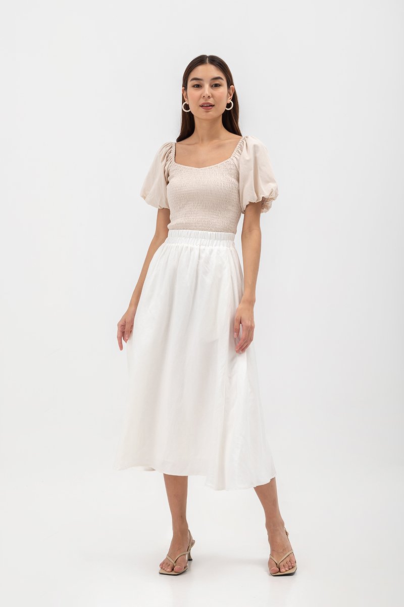 AMAELIA PUFF SLEEVE SMOCKED TOP