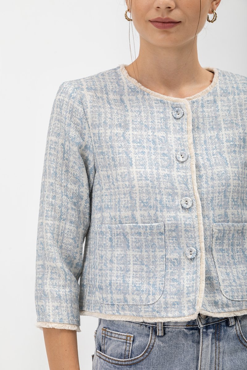 KIERAN PRINTED TWEED BLAZER