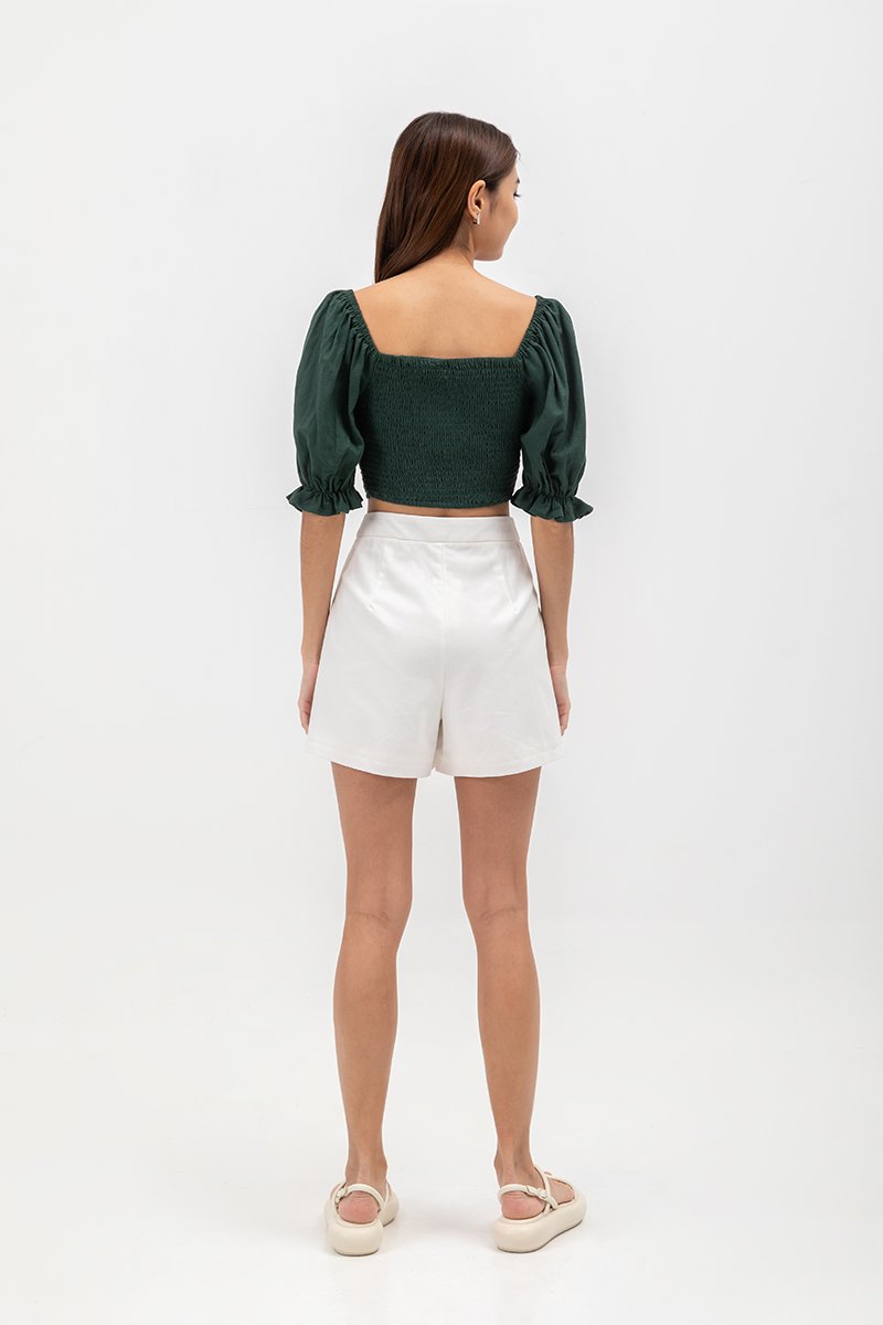 CLOVER LINEN HIGH WAIST SHORTS