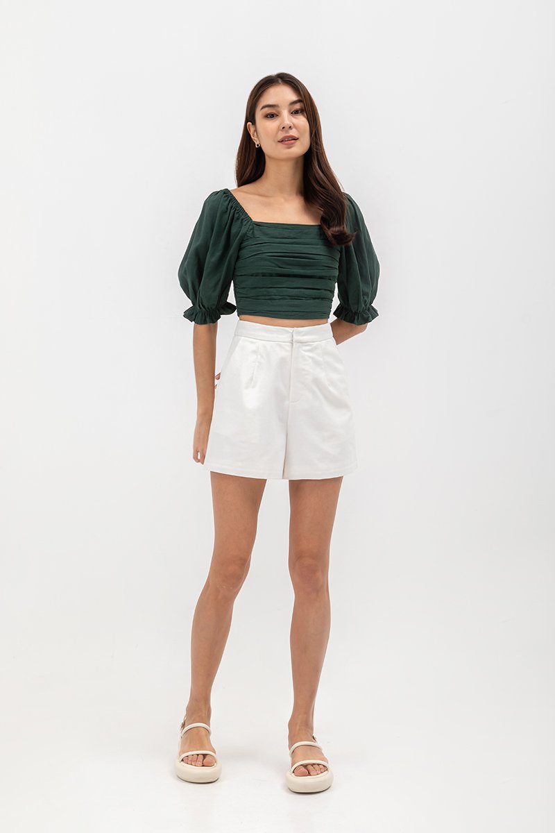 CLOVER LINEN HIGH WAIST SHORTS
