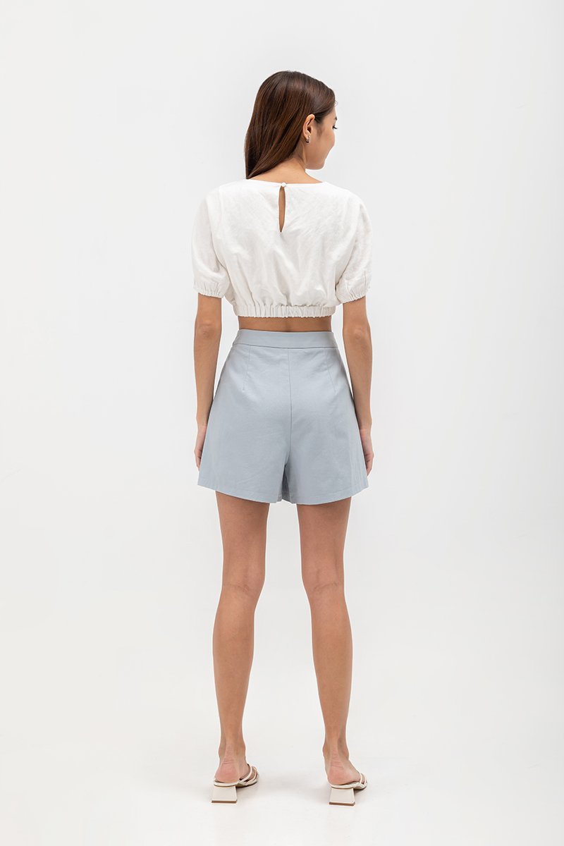 CLOVER LINEN HIGH WAIST SHORTS