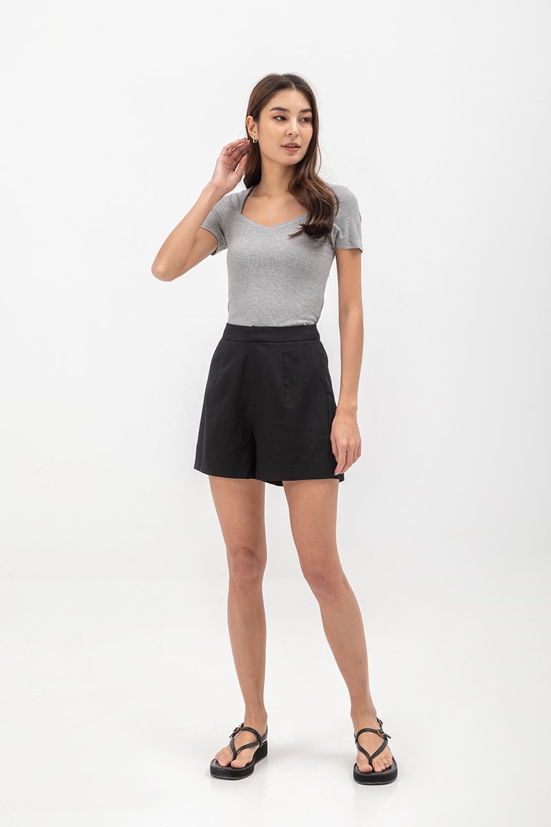 CLOVER LINEN HIGH WAIST SHORTS