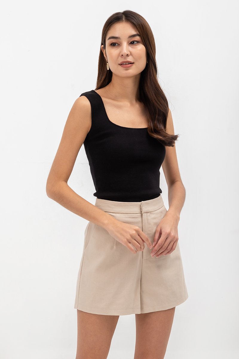 CLOVER LINEN HIGH WAIST SHORTS