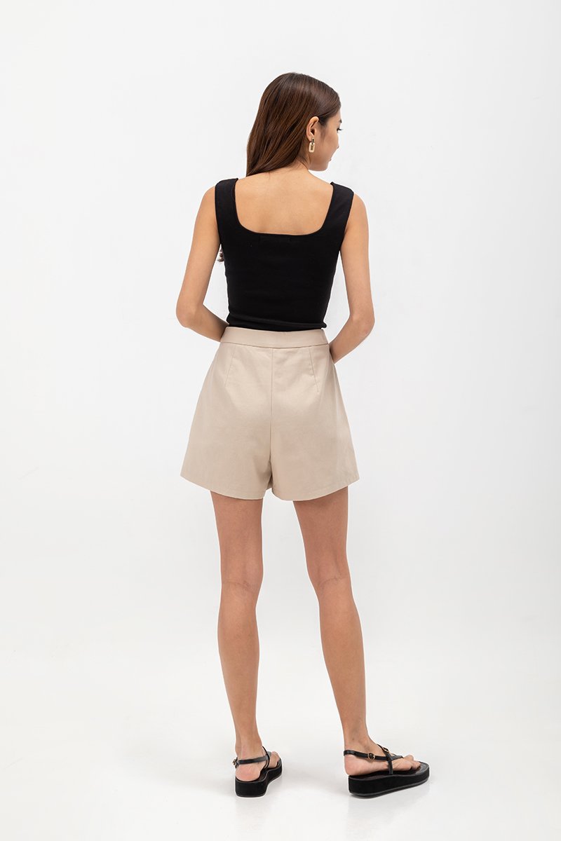 CLOVER LINEN HIGH WAIST SHORTS