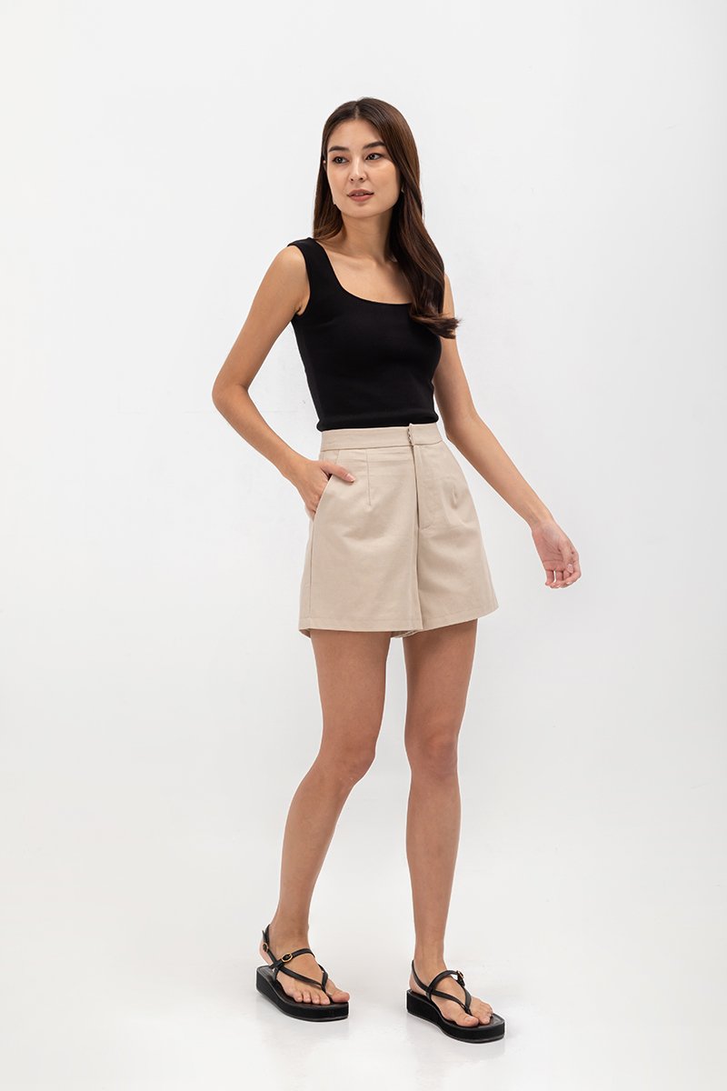 CLOVER LINEN HIGH WAIST SHORTS