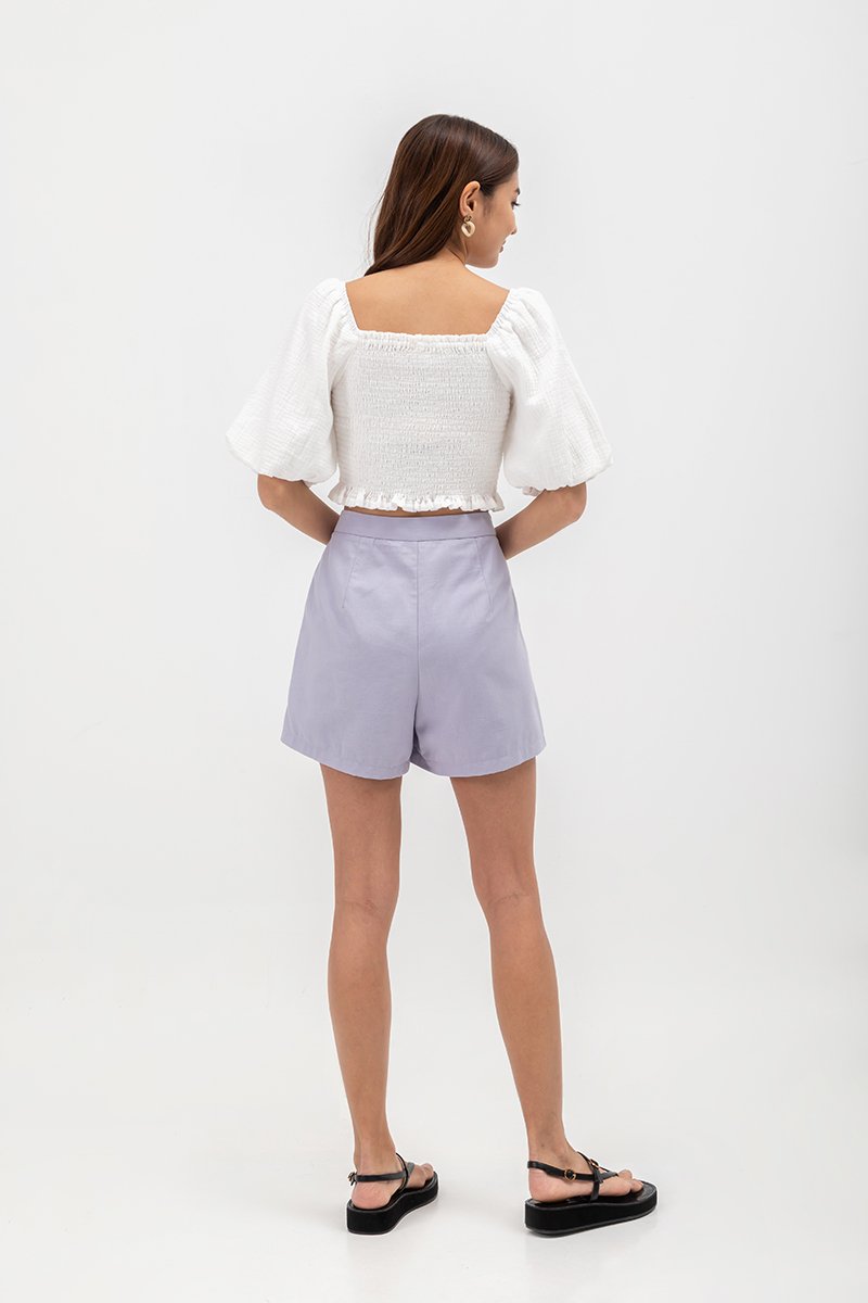 CLOVER LINEN HIGH WAIST SHORTS