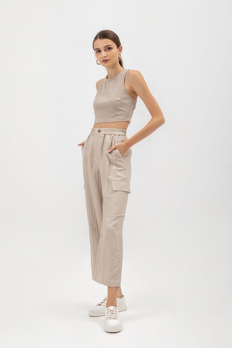 NINA V BACK JERSEY CROP TOP