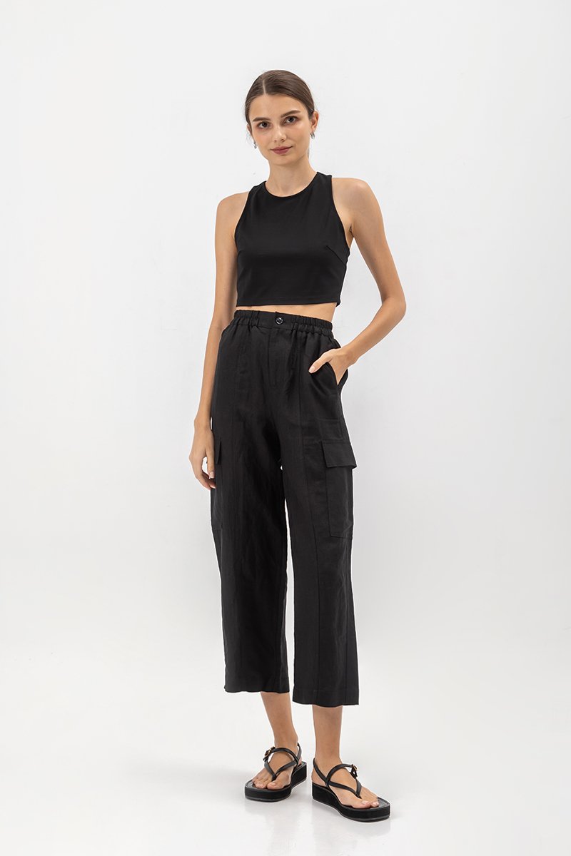 NINA V BACK JERSEY CROP TOP