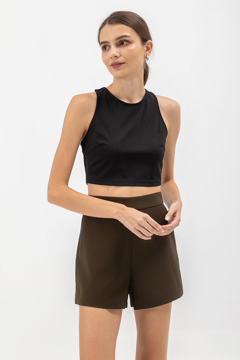 NINA V BACK JERSEY CROP TOP