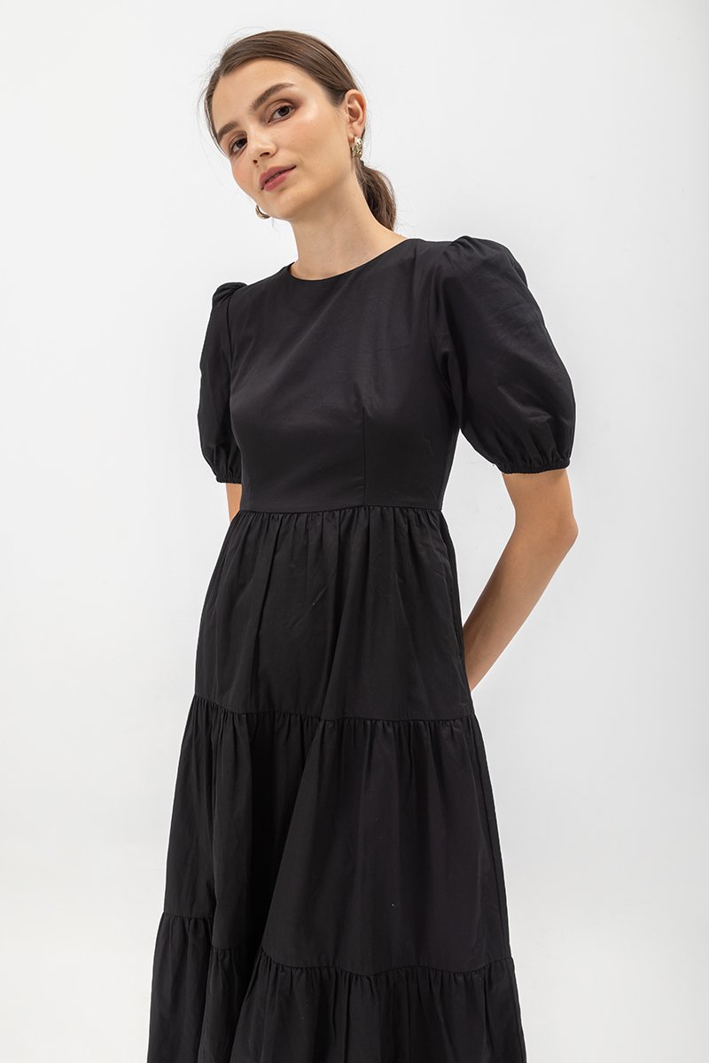 EMERSON TIERED PUFF SLEEVE MAXI DRESS