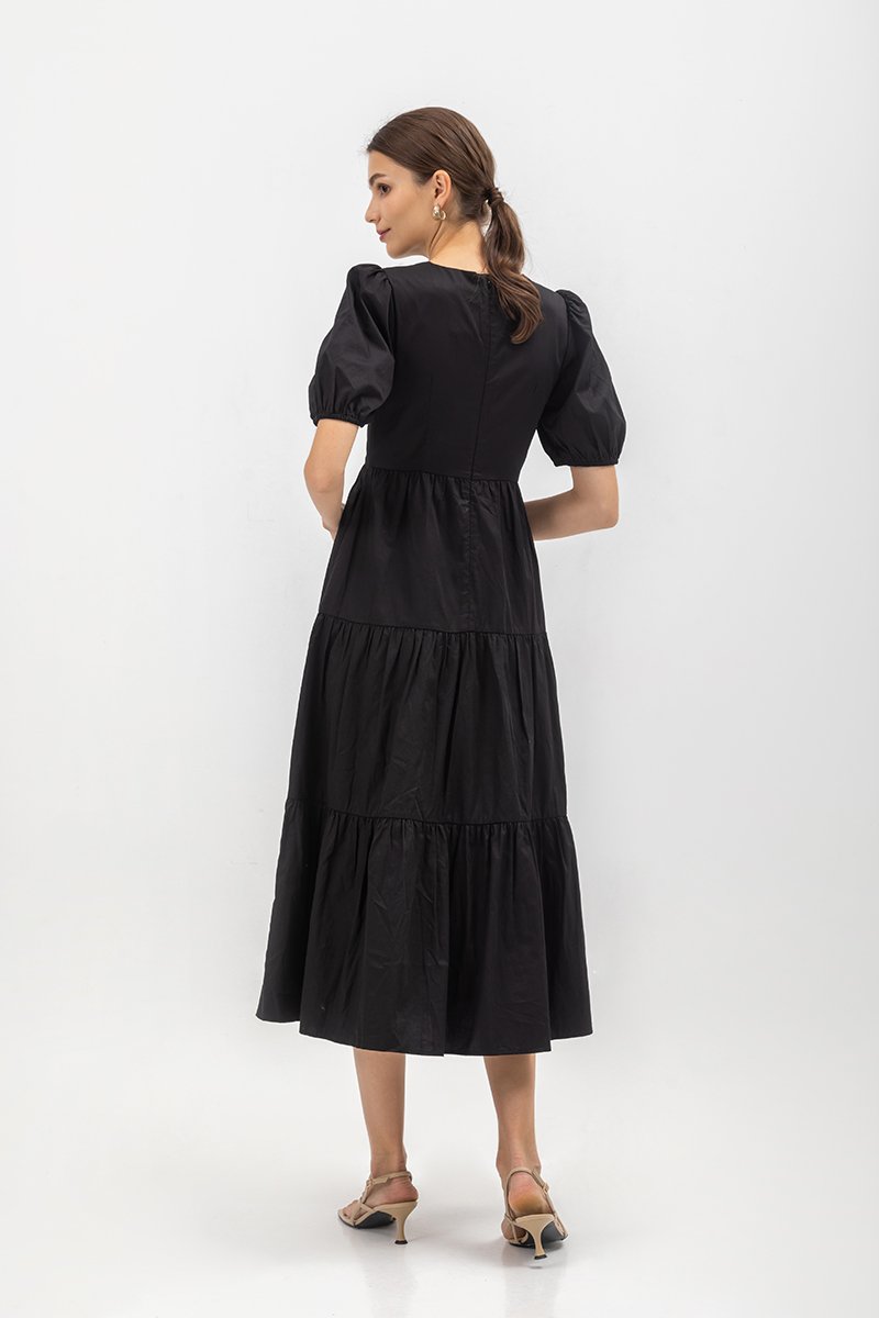 EMERSON TIERED PUFF SLEEVE MAXI DRESS