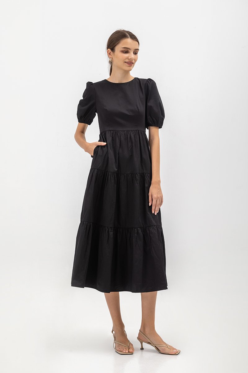 EMERSON TIERED PUFF SLEEVE MAXI DRESS