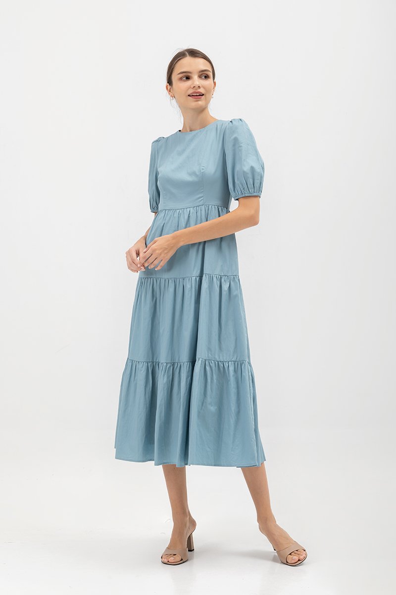 EMERSON TIERED PUFF SLEEVE MAXI DRESS