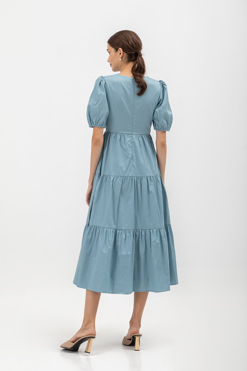 EMERSON TIERED PUFF SLEEVE MAXI DRESS