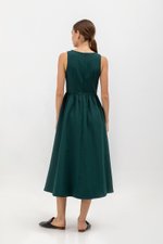INES GATHERED WAIST MIDI DRESS