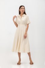 CLARIN FIT &amp; FLARE COLLARED MAXI DRESS