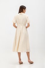 CLARIN FIT &amp; FLARE COLLARED MAXI DRESS