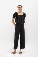 IRENE PUFF SLEEVE SMOCKED BABYDOLL TOP IRENE PUFF SLEEVE SMOCKED BABYDOLL TOP