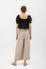 IRENE PUFF SLEEVE SMOCKED BABYDOLL TOP IRENE PUFF SLEEVE SMOCKED BABYDOLL TOP