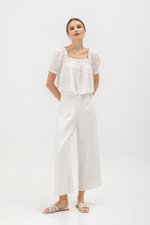 IRENE PUFF SLEEVE SMOCKED BABYDOLL TOP IRENE PUFF SLEEVE SMOCKED BABYDOLL TOP