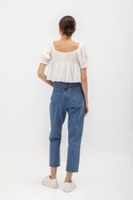 IRENE PUFF SLEEVE SMOCKED BABYDOLL TOP IRENE PUFF SLEEVE SMOCKED BABYDOLL TOP