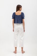 IRENE PUFF SLEEVE SMOCKED BABYDOLL TOP IRENE PUFF SLEEVE SMOCKED BABYDOLL TOP