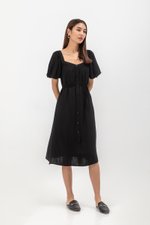KRISTA BUTTONDOWN LINEN MIDI DRESS