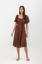 KRISTA BUTTONDOWN LINEN MIDI DRESS