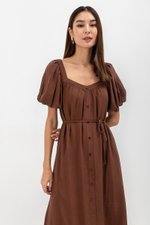 KRISTA BUTTONDOWN LINEN MIDI DRESS