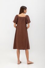 KRISTA BUTTONDOWN LINEN MIDI DRESS