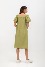 KRISTA BUTTONDOWN LINEN MIDI DRESS