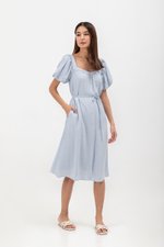 KRISTA BUTTONDOWN LINEN MIDI DRESS