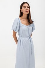 KRISTA BUTTONDOWN LINEN MIDI DRESS
