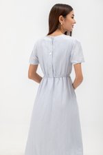 DANICA BACK BUTTONDOWN ELASTIC MIDI DRESS