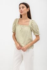 AEYA PUFF SLEEVE SQUARENECK COTTON TOP