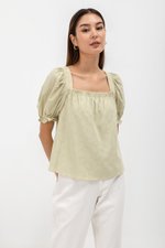 AEYA PUFF SLEEVE SQUARENECK COTTON TOP