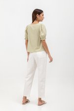 AEYA PUFF SLEEVE SQUARENECK COTTON TOP