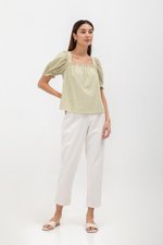AEYA PUFF SLEEVE SQUARENECK COTTON TOP