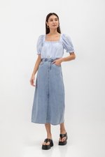 AEYA PUFF SLEEVE SQUARENECK COTTON TOP