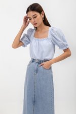 AEYA PUFF SLEEVE SQUARENECK COTTON TOP