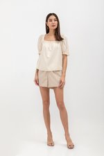 AEYA PUFF SLEEVE SQUARENECK COTTON TOP