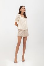 AEYA PUFF SLEEVE SQUARENECK COTTON TOP