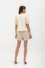 AEYA PUFF SLEEVE SQUARENECK COTTON TOP