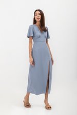 ISHA FLUTTER SLEEVE MAXI DRESS W SLIT ISHA FLUTTER SLEEVE MAXI DRESS W SLIT