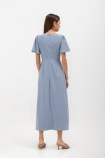 ISHA FLUTTER SLEEVE MAXI DRESS W SLIT ISHA FLUTTER SLEEVE MAXI DRESS W SLIT