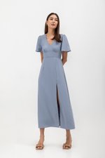 ISHA FLUTTER SLEEVE MAXI DRESS W SLIT ISHA FLUTTER SLEEVE MAXI DRESS W SLIT