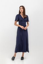 ISHA FLUTTER SLEEVE MAXI DRESS W SLIT ISHA FLUTTER SLEEVE MAXI DRESS W SLIT