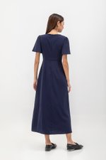 ISHA FLUTTER SLEEVE MAXI DRESS W SLIT ISHA FLUTTER SLEEVE MAXI DRESS W SLIT