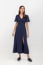 ISHA FLUTTER SLEEVE MAXI DRESS W SLIT ISHA FLUTTER SLEEVE MAXI DRESS W SLIT